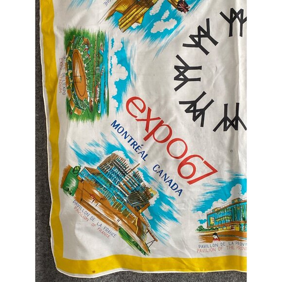 VTG Expo 67 Montreal Canada Souvenir Scarf Japan Women - Picture 3 of 11